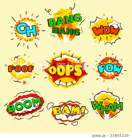 Comic Explosion Bubbles Set 25805220