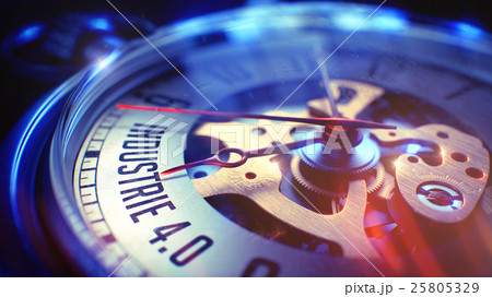 Industrie 4.0 - Phrase on Vintage Watch. 3D 25805329