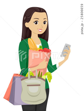 Teen Girl Grocery Shopping App 25806659