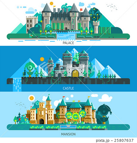 Antique Castles Horizontal Banners Antique Castles Horizontal Banners 25807637