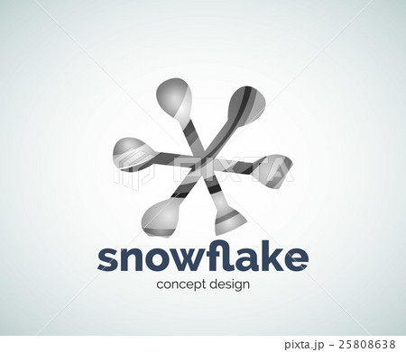 Vector Christmas snowflake logo template 25808638