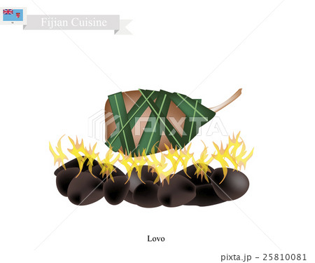 Lovo, Traditional Fijian Meat Cooked on Heated Sto 25810081