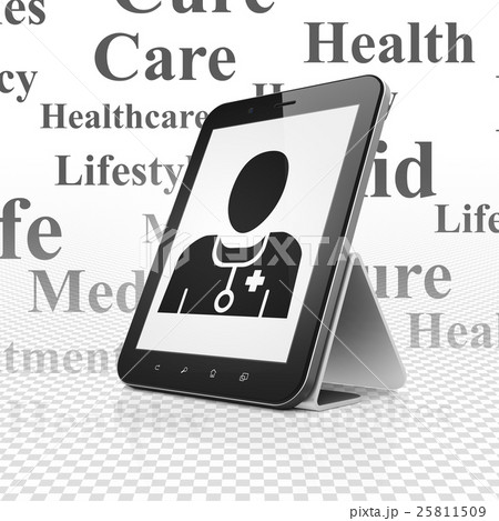 Health concept: Tablet Computer with Doctor on 25811509