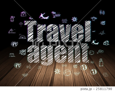 Travel concept: Travel Agent in grunge dark room Travel concept: Travel Agent in grunge dark room 25811790