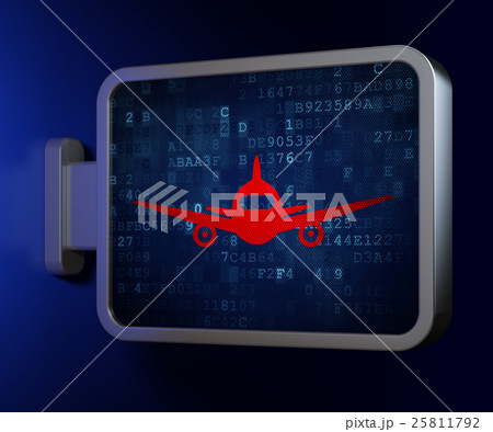 Vacation concept: Aircraft on billboard background 25811792