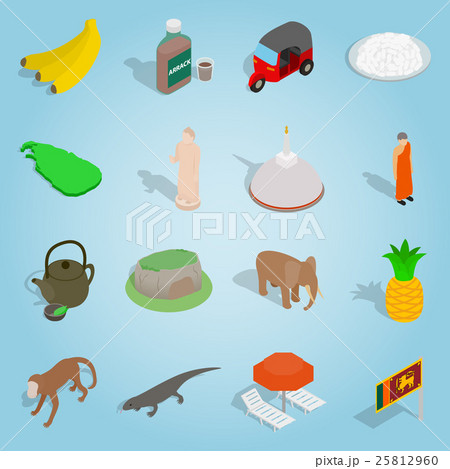 Sri-lanka set icons, isometric 3d style 25812960