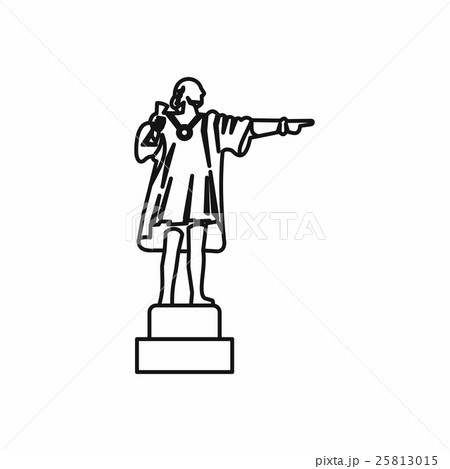 Christopher Columbus sculpture icon, outline style 25813015