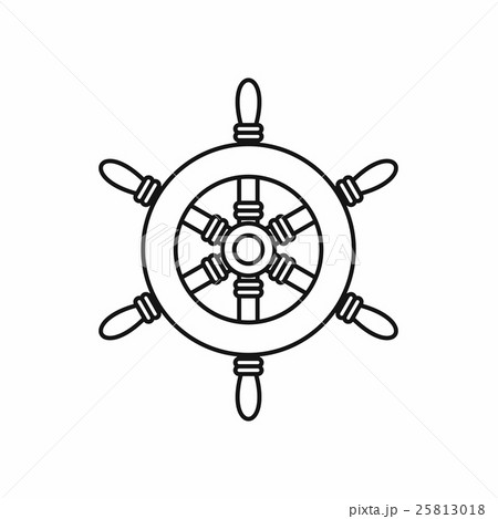 Ship steering wheel icon, outline style Ship steering wheel icon, outline style 25813018