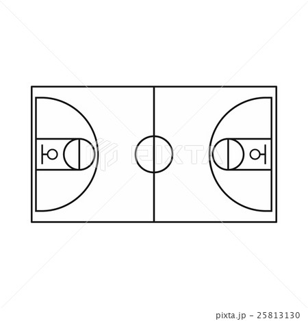 Basketball field icon, outline style 25813130