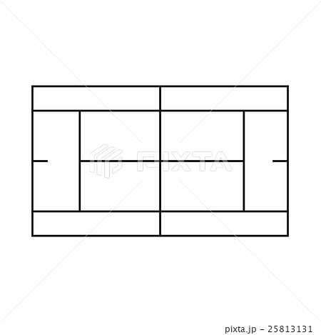 Tennis court icon, outline style 25813131