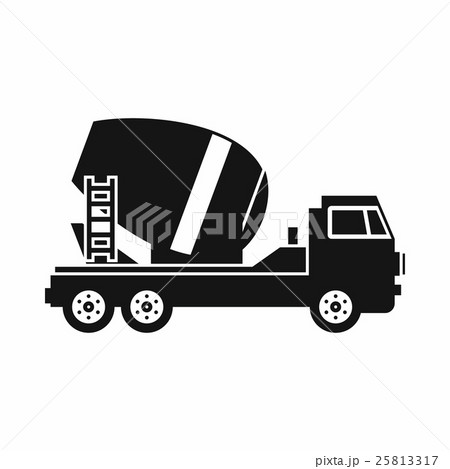 Concrete mixer truck icon, simple style Concrete mixer truck icon, simple style 25813317