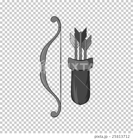 Bow and arrow icon, black monochrome style Bow and arrow icon, black monochrome style 25813712