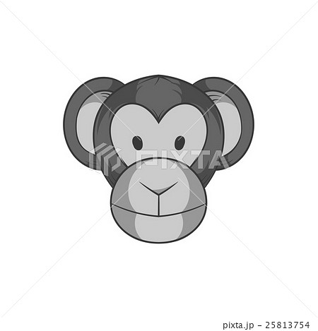 Monkey face icon, black monochrome style 25813754
