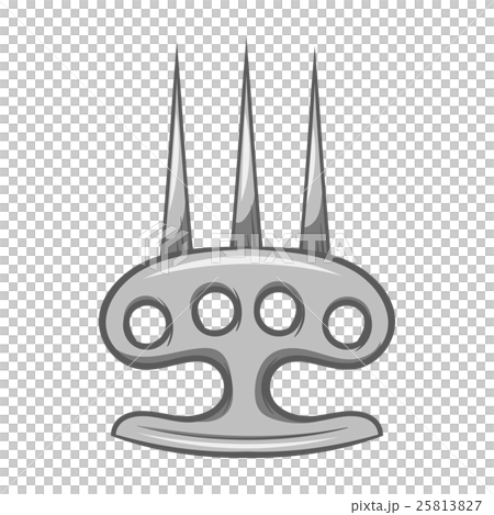 Brass knuckles with spikes icon, monochrome style 25813827