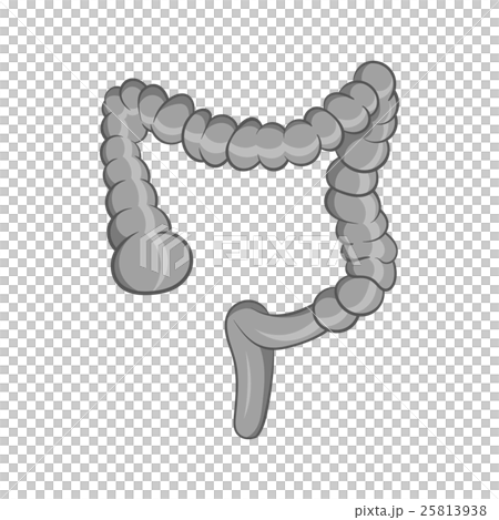 Intestine icon, black monochrome style 25813938