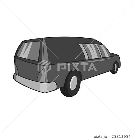 Hearse icon, black monochrome style 25813954