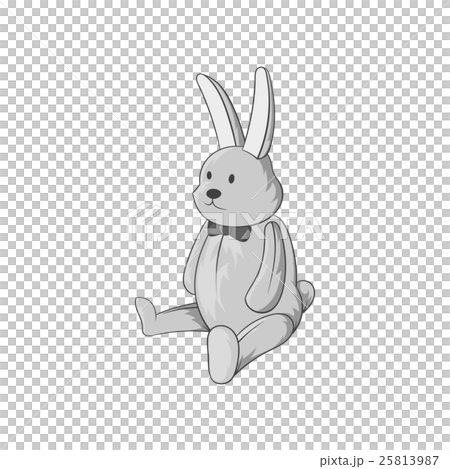 Toy bunny icon, black monochrome style 25813987