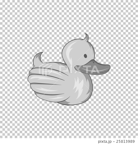 Rubber duck icon, black monochrome style 25813989
