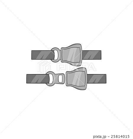 Seat belt icon, black monochrome style Seat belt icon, black monochrome style 25814015