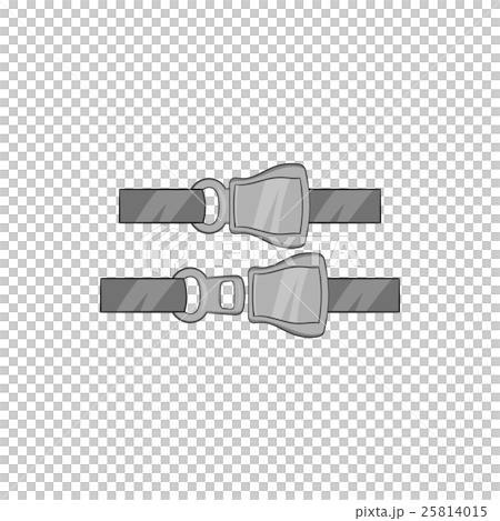 Seat belt icon, black monochrome style Seat belt icon, black monochrome style 25814015