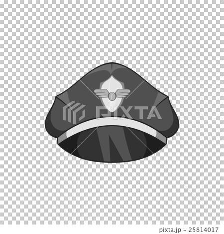 Cap pilot icon, black monochrome style Cap pilot icon, black monochrome style 25814017