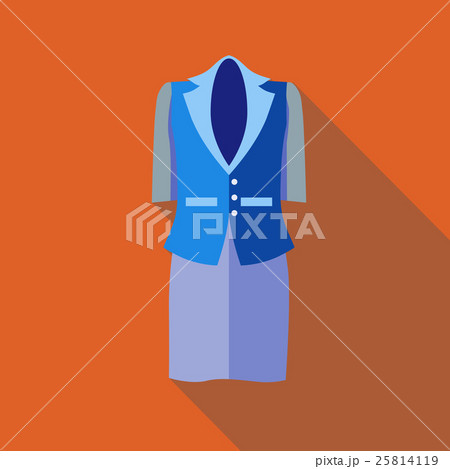 Women classic suit icon, flat style Women classic suit icon, flat style 25814119