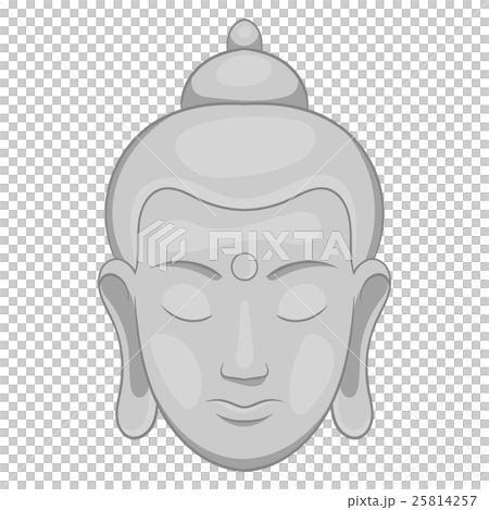 Buddha statue icon, black monochrome style 25814257