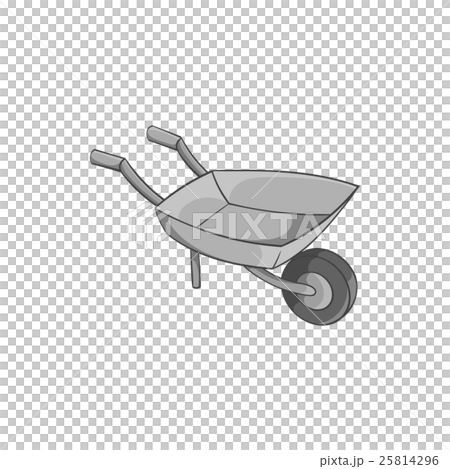 Garden wheelbarrow icon, black monochrome style Garden wheelbarrow icon, black monochrome style 25814296