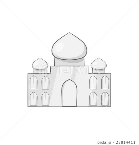 Taj Mahal icon, black monochrome style 25814411
