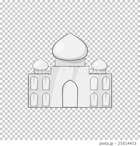 Taj Mahal icon, black monochrome style 25814411