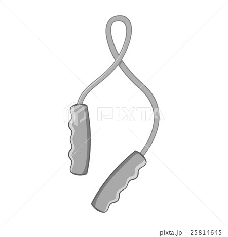 Skipping rope icon, black monochrome style 25814645