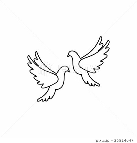 Wedding doves icon, outline style 25814647