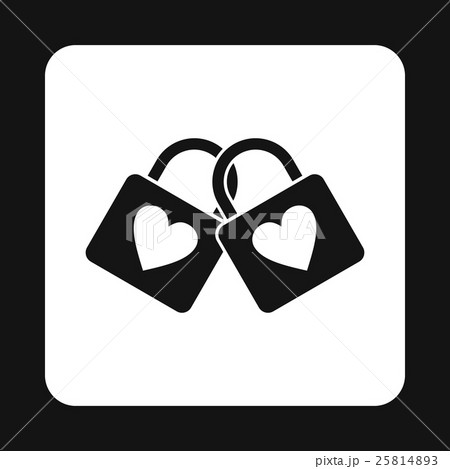 Two locks of lovers icon, simple style 25814893