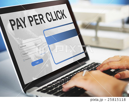 Pay Per Click Login Website Payment Graphic Concept 25815118
