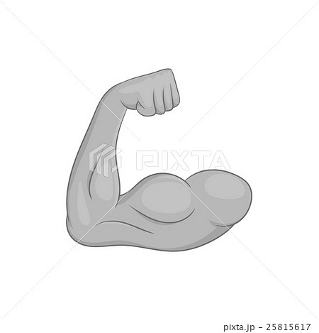 Muscular arm icon, black monochrome style 25815617