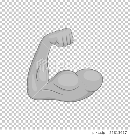 Muscular arm icon, black monochrome style 25815617