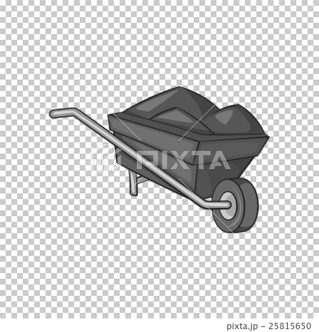 Wheelbarrow icon, black monochrome style Wheelbarrow icon, black monochrome style 25815650