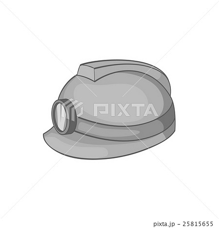 Miners helmet icon, black monochrome style 25815655