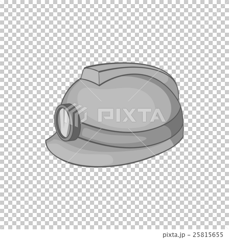 Miners helmet icon, black monochrome style 25815655