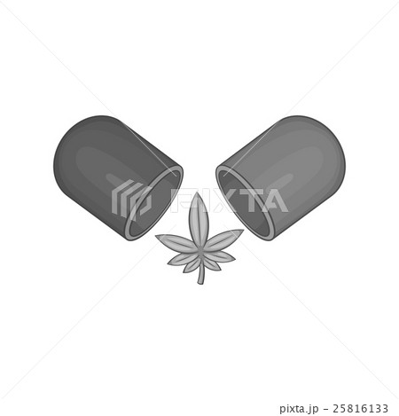 Pills of marijuana icon, black monochrome style 25816133