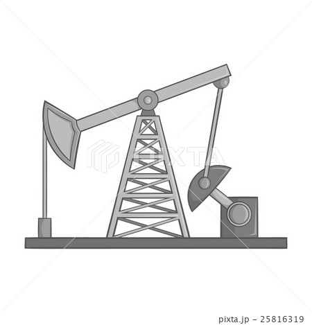 Oil rig icon, black monochrome style 25816319