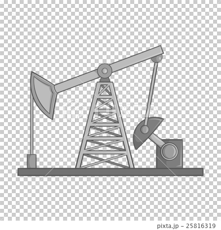 Oil rig icon, black monochrome style 25816319