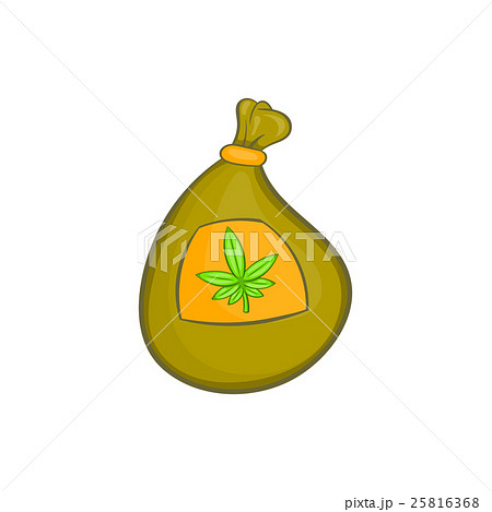 Bag with cannabis icon, cartoon style Bag with cannabis icon, cartoon style 25816368