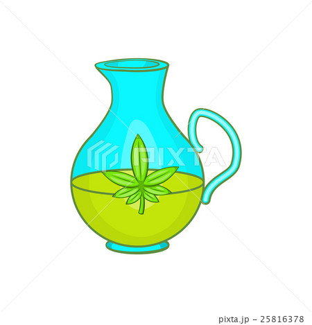 Organic hemp oil icon, cartoon style 25816378