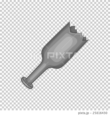 Broken bottle icon, black monochrome style Broken bottle icon, black monochrome style 25816430