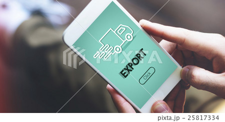 Import Export Shipment Truck Graphic Concept 25817334