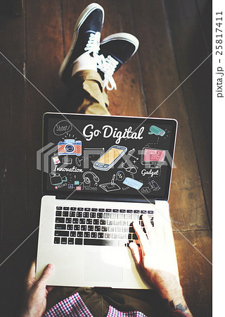 Go Digital Electronic Information Technology Internet Concept 25817411