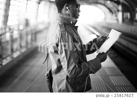 African Descent Businessman Transportation Urban Concept African Descent Businessman Transportation Urban Concept 25817627