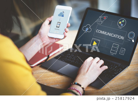 Digital Technology Icons Graphic Concept 25817924