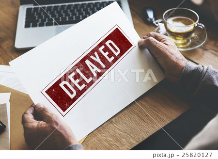 Delayed Banned Cancelled Denied Stamp Label Mark Concept 25820127